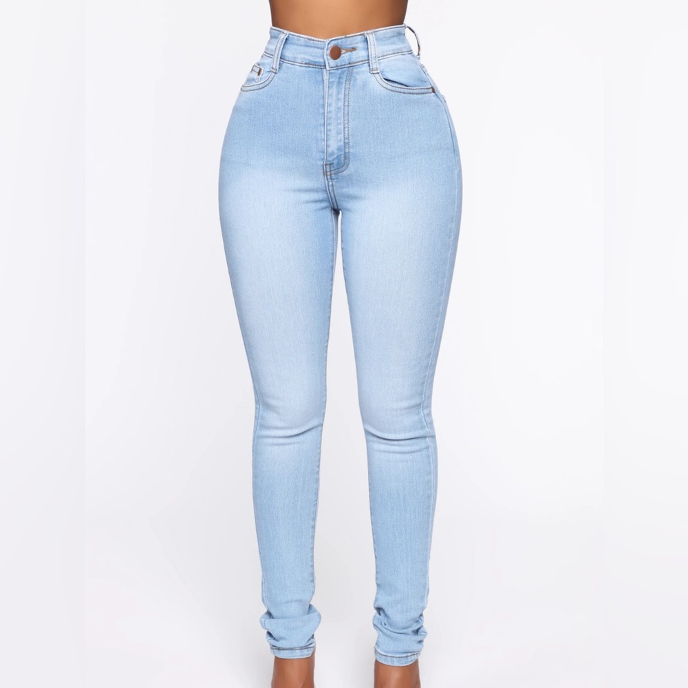 High waisted skinny jeans
